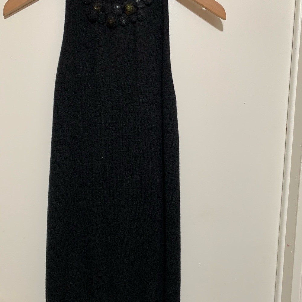 Vince Sleeveless Cashmere Beaded Sheath Dress M - Picture 7 of 9